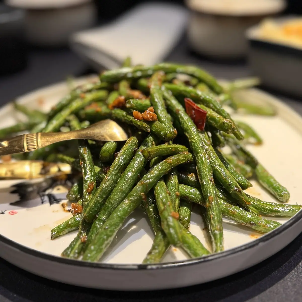 干煸四季豆Stir-Fried String Beans with Minced Meat Vegan Option